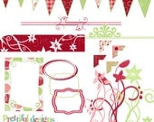 Digital Frames, Photo Corners and Banners - Personal or Commercial Use - Funky Christmas (144) Il_170x135