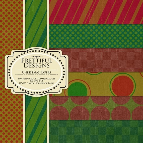 30% Off Sale Christmas Digital Scrapbooking Paper Pack (30) Il_570xn
