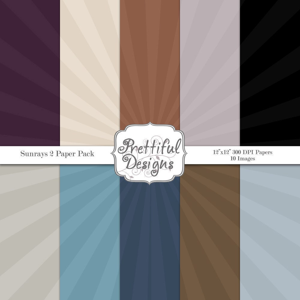 Digital Paper pack for Digital Scrapbooking, Photography, Card Making, Commercial Use - Sunrays 2 (219) Il_570xn
