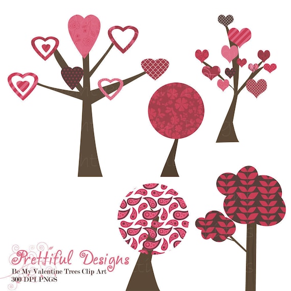 50% Off Sale Valentine Tree Clip Art - Be My Valentine (193) Il_570xn