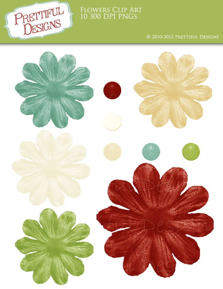 50% Off Sale Clip Art Flower Realistic Flower Clip Art Brads Christmas Morning (309) Il_570xn