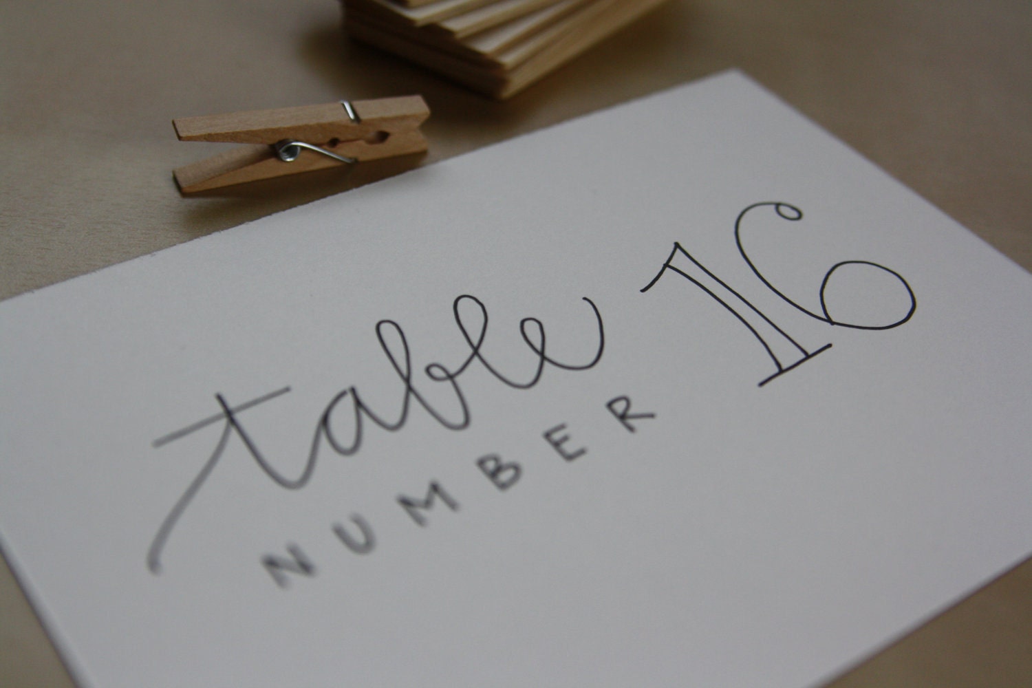 Custom Hand Lettered Table Number Signs
