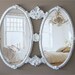 Vintage Double Mirror, Room size Mirror, White Baroque Mirror