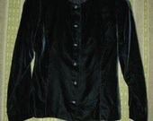 Vintage 80's 1980's Eighties Women Emerald Green Velvet Blazer Jacket with Bow by Talbots 30% OFF SALE