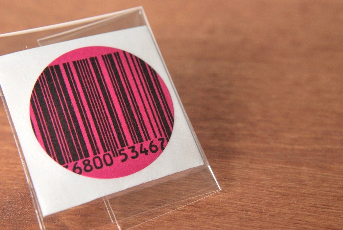 SALE pink envelope seals set of four: bar code