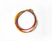 color block necklace and wrap bracelet