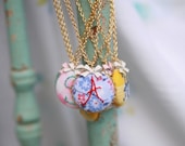 Embroidered Necklace. Custom Vintage. Personalized Initial. OOAK