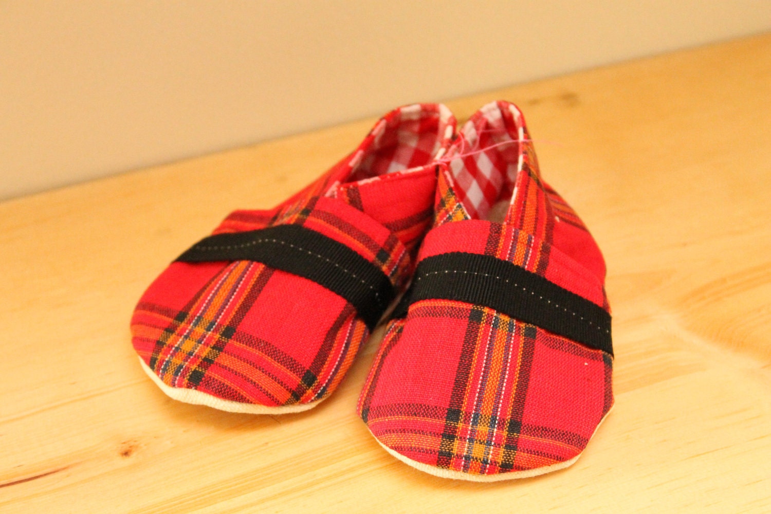 BOOTIES--red plaid