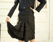 Ruffle back wool skirt - size small
