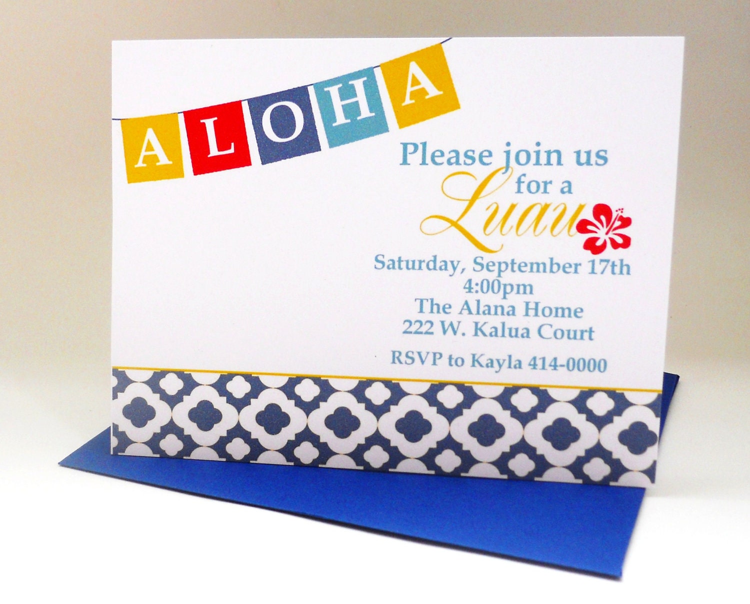Luau Invitation Hawaiian Party