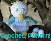 Amigurumi Toy Bird PDF Crochet Pattern INSTANT DOWNLOAD "Chick-a-biddie Playset"