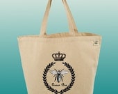 Canvas Tote Bag-Large Carry All Recycled Organic Tote- Queen Bee