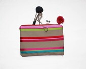 Little gipsy bag for make up beige, pink, blue and green