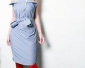 Dress: men shirt with stripes blue and white