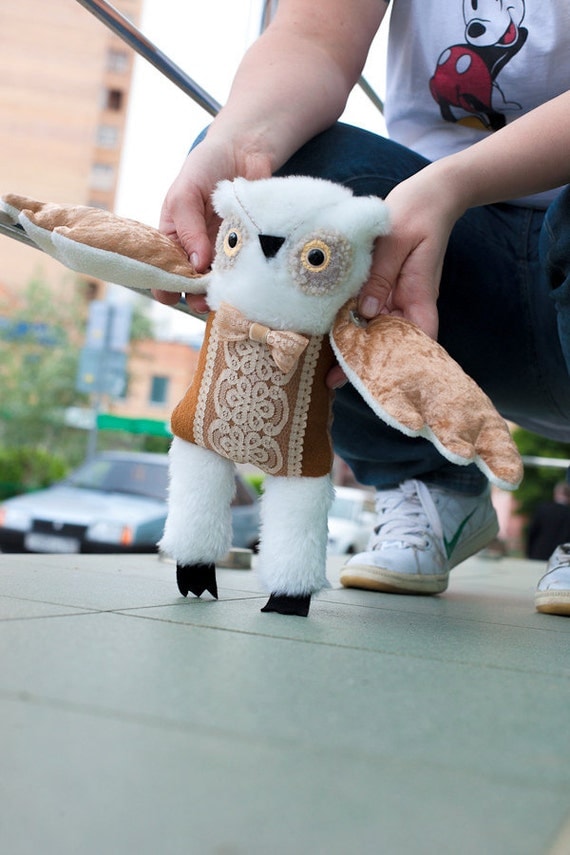 Francois owl , soft  art toy by  Wassupbrothers.