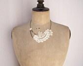 Petunia lace necklace ivory