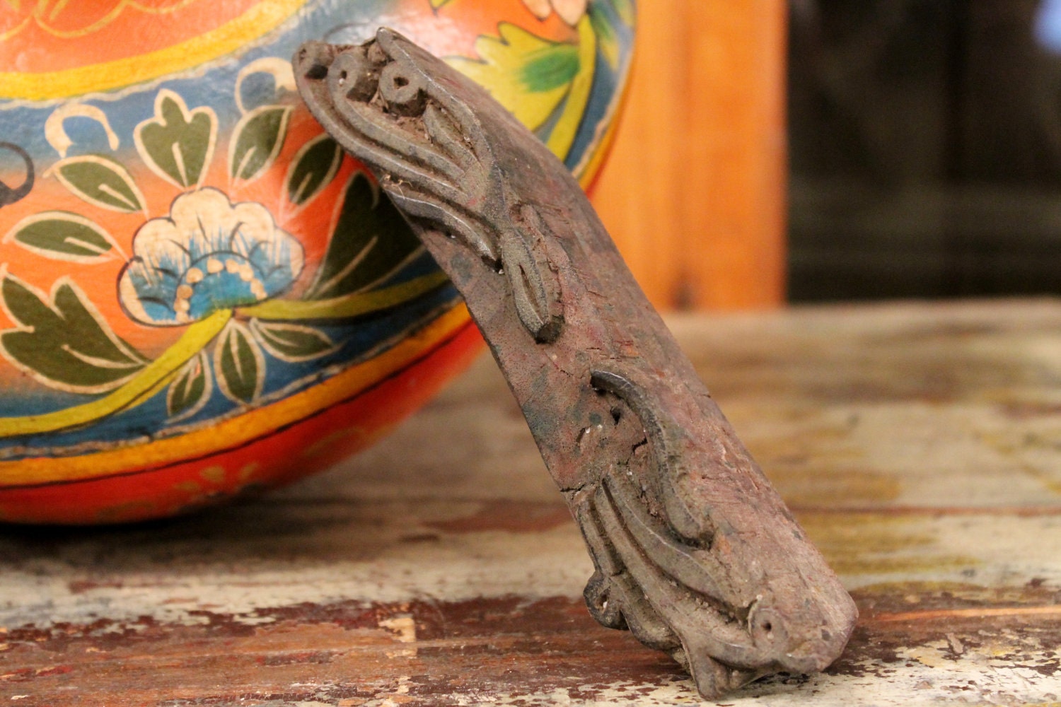Sea Vine Antique Indian Printing Block