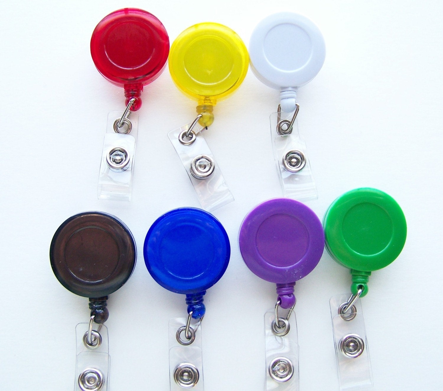 25 COLORFUL and High Quality Retractable Badge Reel ID Holders for Fabric Covered Buttons