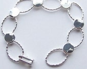 3 Silver Plated Hammered Oval Bracelet Form for Crafting and Embellishing 7.25 inches