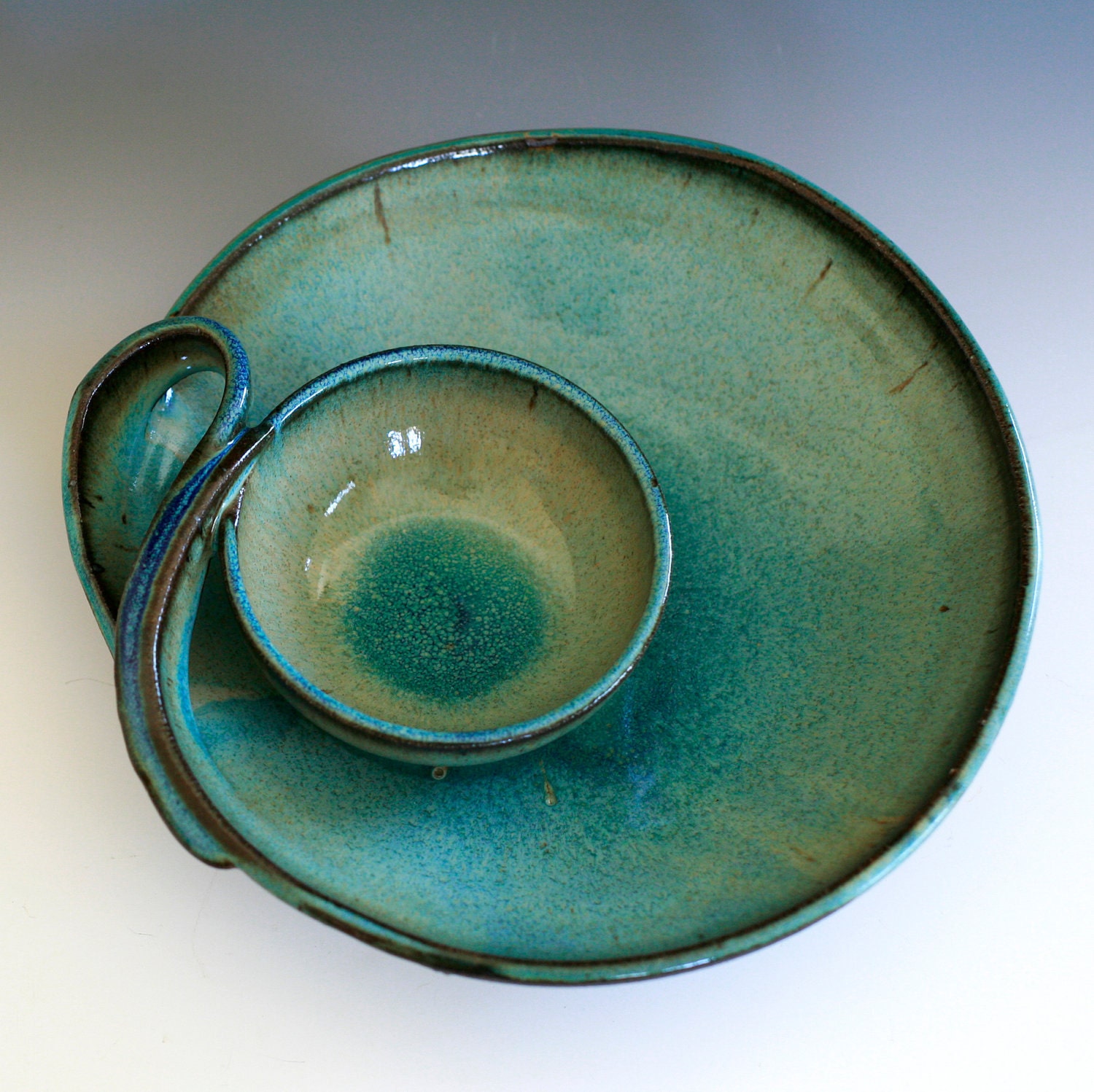 Chip and Dip, handmade ceramic dish, ceramics and pottery