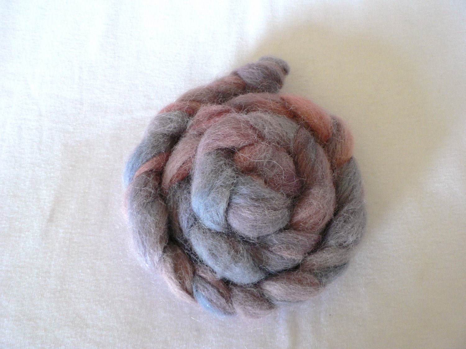 Handpainted Alpaca Roving- Pastel Berries 4oz