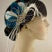Bridal Feather Fascinator, Bridal Fascinator, Feather Fascinator, Fascinator, Hair Clip, Wedding Veil, Bridal Veil, Ivory and Turquoise
