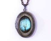 Sapphire Wind -- Small Wearable Art Locket