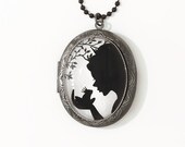 The Magical Kiss  --Silhouette  Wearable Art Locket