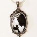 The Magical Kiss --Silhouette Wearable Art Cameo Necklace-Valentine's Gift