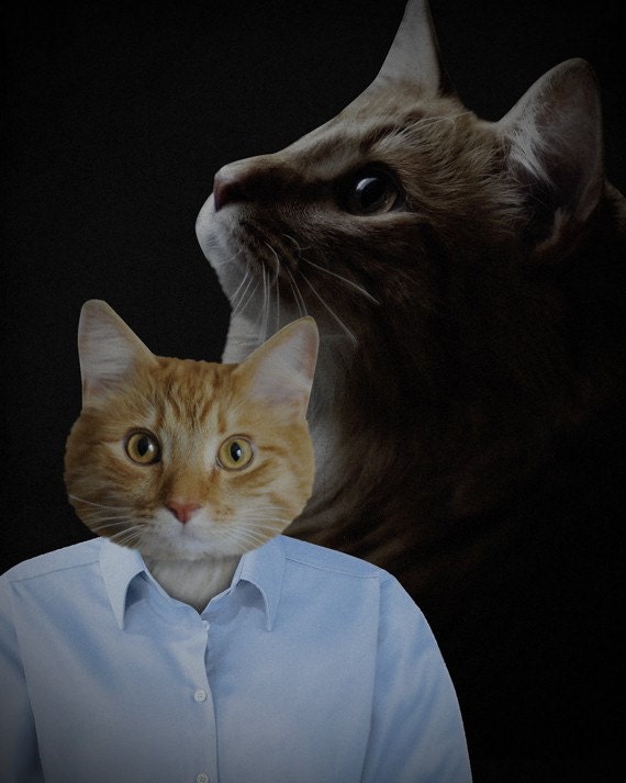 1980s Portrait Studio Cat 8x10 Art Print