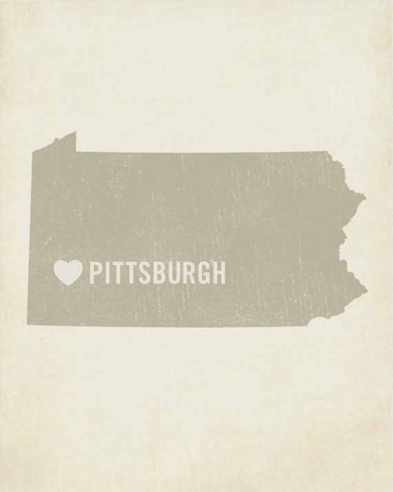 I Love Pittsburgh - Wood Block Art Print
