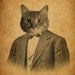 Cat in a Suit Portrait 8x10 Art Print