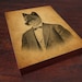 Wolf in a Suit  Wood Block Print