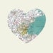 Boston Art City Heart Map - 8x10 Art Print