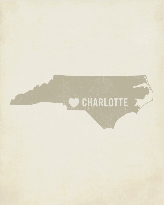 I Love Charlotte North Carolina - Wood Block Art Print