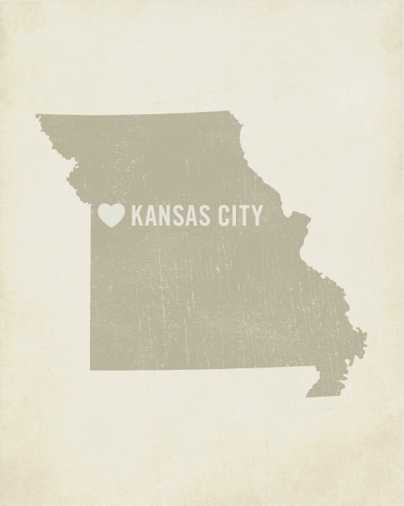 I Love Kansas City - Wood Block Art Print