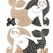 Mermaids - handprinted silk screen