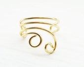 Ear Cuff Gold Earcuff Ear Wrap Double Swirl