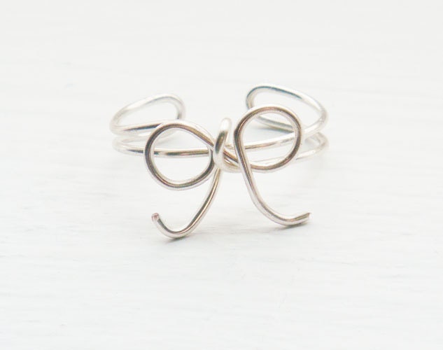 Ear Cuff Silver Bow Ear Wrap
