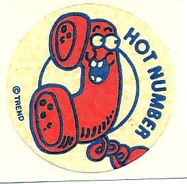 Vintage 80's Trend Matte CINNAMON Telephone "Hot Number" Scratch and Sniff Sticker