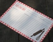 Personalized Red Picnic Recipe Cards - Set of 12