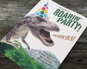 Personalized Dinosaur Birthday Party Invitations - Set of 12