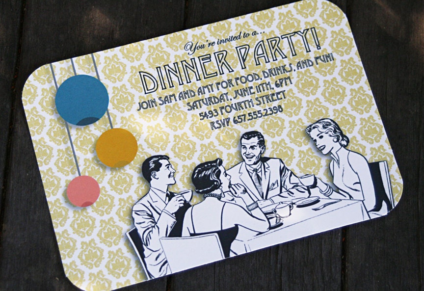 Personalized Dinner Party Invitations - Set of 12