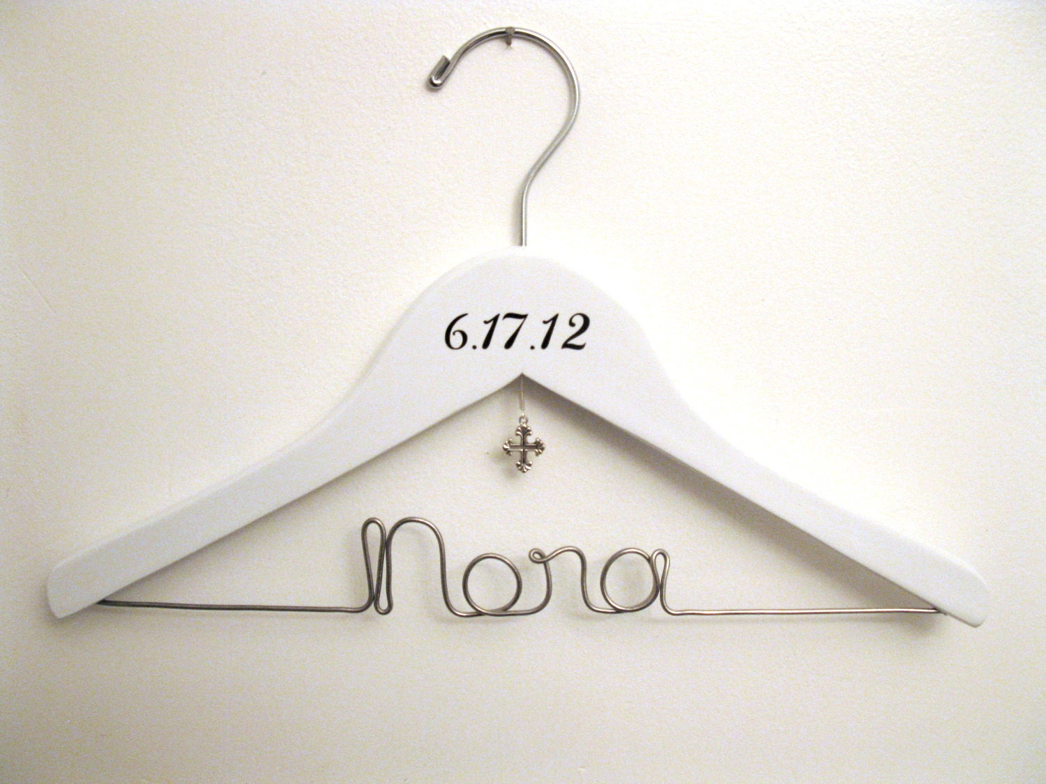 Baptism / Christening Cross Hanger Gift  -Personalized & Custom for Child, Baby, or Toddler - Small Hanger for Flower Girl