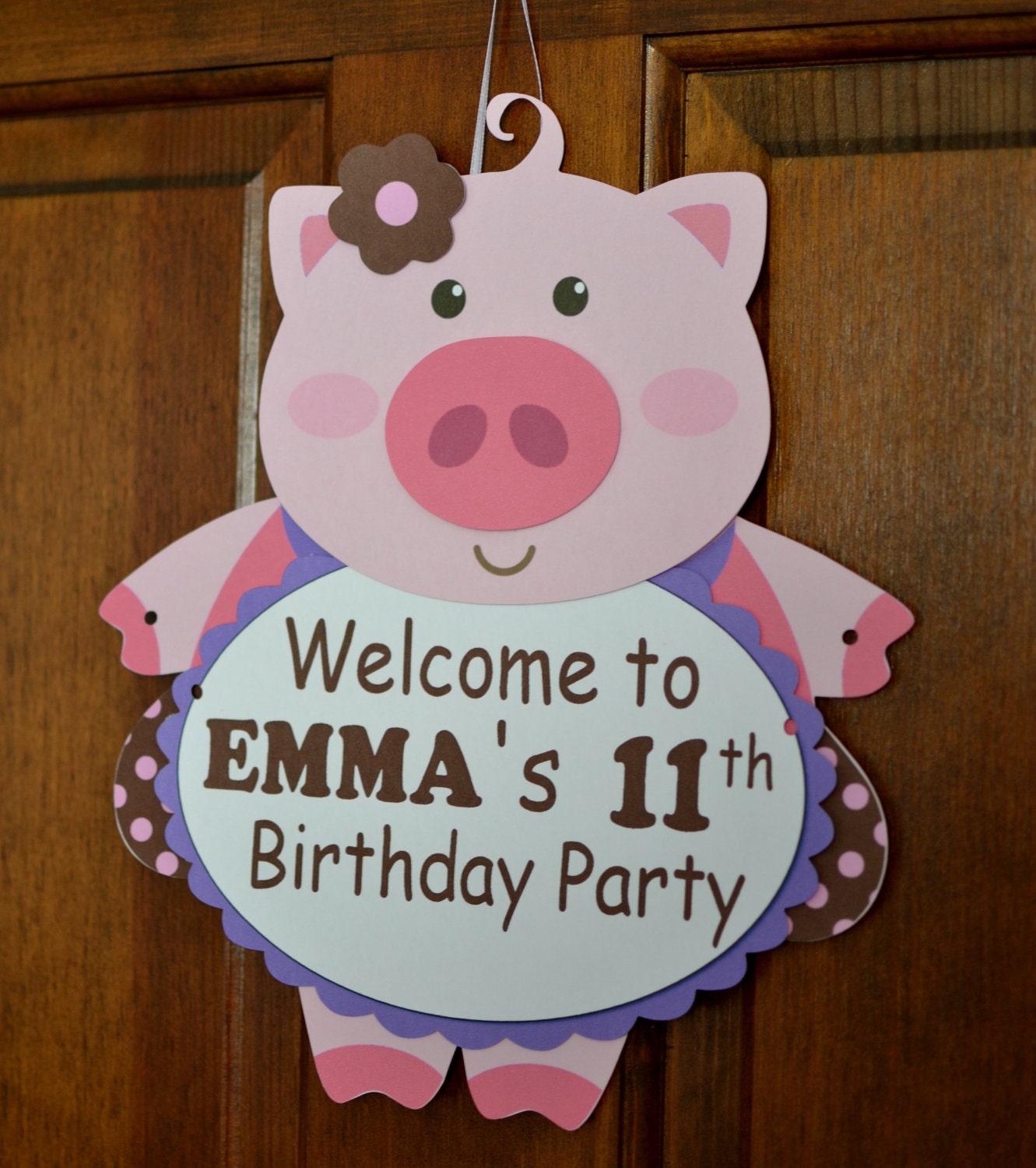Pig Birthday, Farm Birthday, Barnyard Birthday, Farm Theme Party, Boy Birthday Party Decoration - Door Sign 3-D - CUSTOM Message
