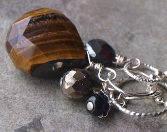 Tigers Eye Briolette Charm Pendant