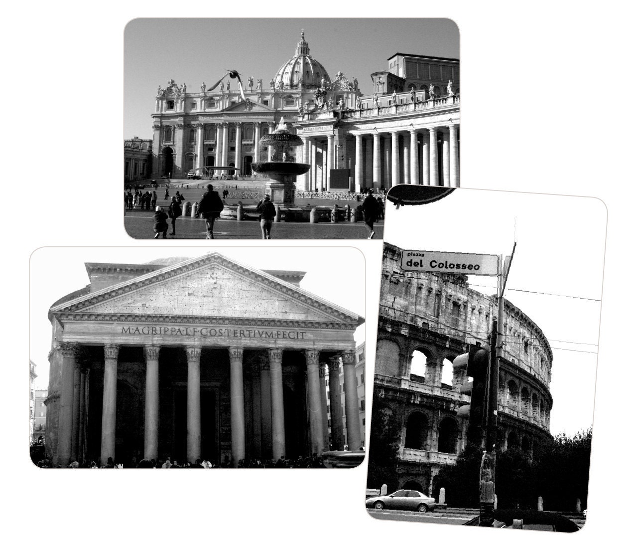 Photo Magnets, Set of 3: Rome