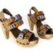 SALE Platform Clog Shoe Orange and Lilac Link by Karen Kell Collection
