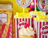 Carnival Circus Cupcake Toppers - 4 Designs - INSTANT DOWNLOAD Il_170x135