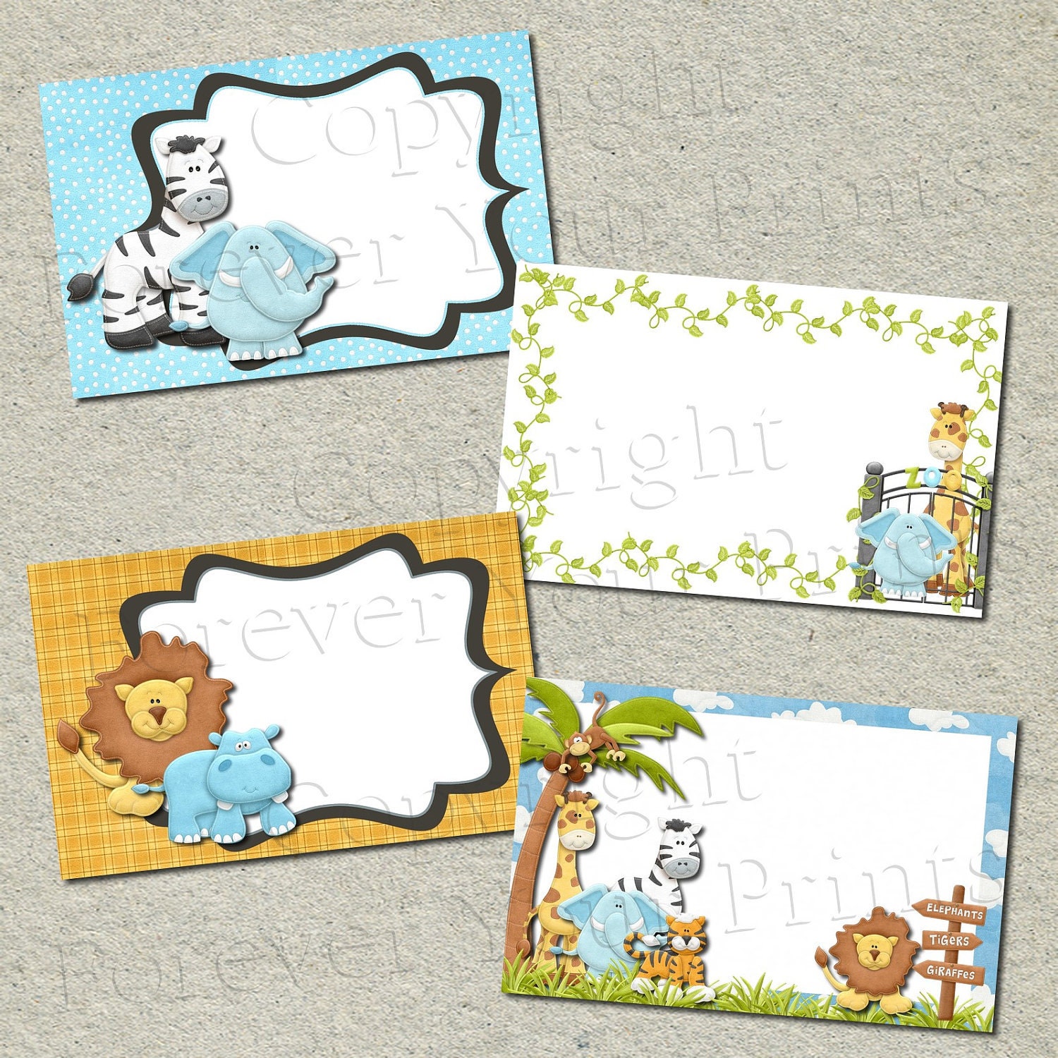Jungle Buffet Table Labels - INSTANT DOWNLOAD Il_570xn